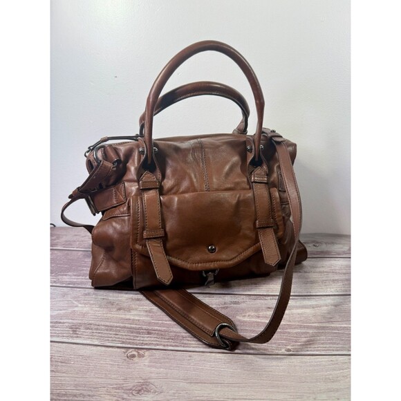 Kooba Leather Women's Handbag with Gun Metal Embellishments Kooba Kendal Brown - Picture 10 of 16